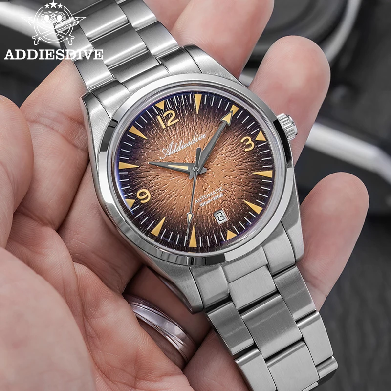 

ADDIESDIVE Новые роскошные автоматические часы AD2508, Япония 8215, 100 м, водонепроницаемые, из нержавеющей стали 316L, циферблат с океанскими волнами, BGW9, люм