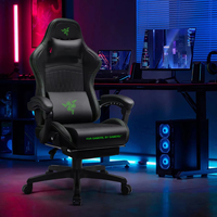 Swivel Ergonomic Racing Gaming Chair Full Molded Foam PU Leather Reclining Led Massage Adjustable Upholstered Armrests
