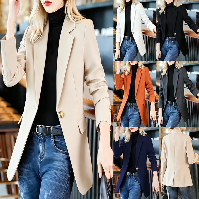 European and American cross-border women's spring and autumn new style high-end casual slim-fitting small suit top