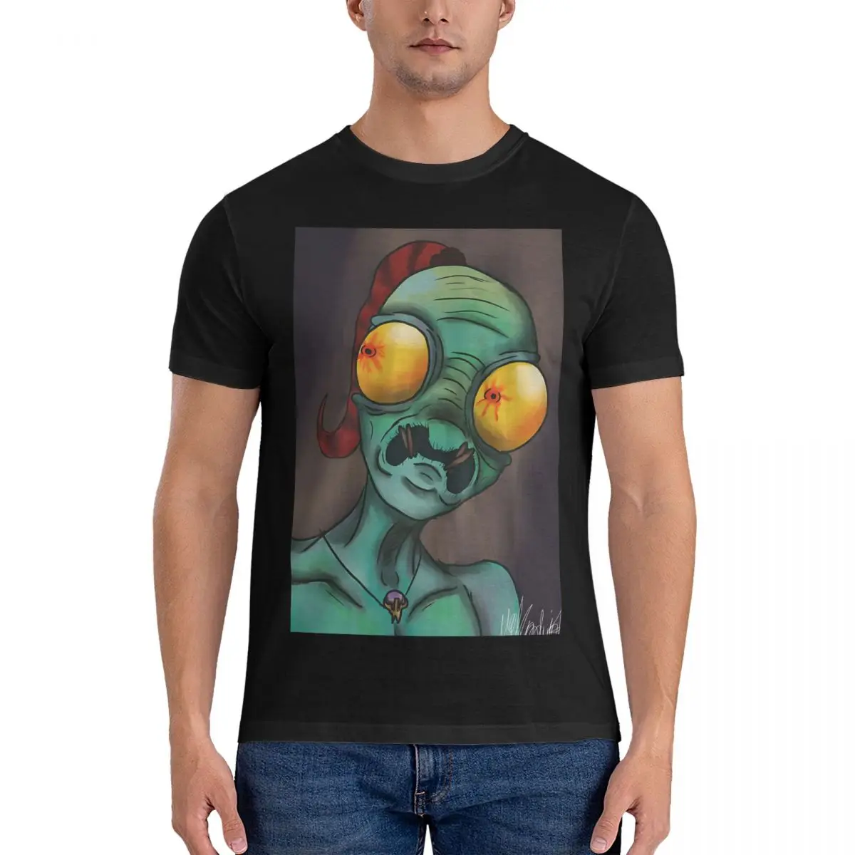 Мужская хлопковая футболка с коротким рукавом, с круглым вырезом