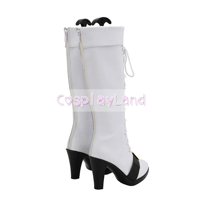 Arknights Nightin Cosplay Boots Shoes White Women High Heel Shoes Costume Customized Accessories Halloween Party Shoes