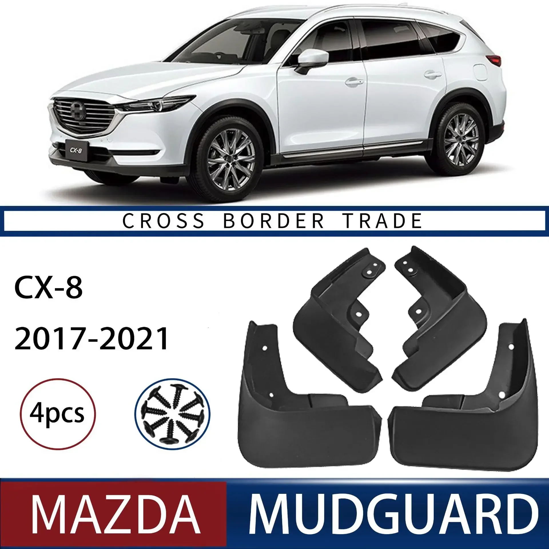 

FOR Mazda CX-8 2017-2021 Car Molded Mud Flaps Splash Guards Mudguards Front Rear Styling Front Rear Car Accessories