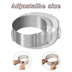 Stainless Steel 6-30cm Telescopic Mousse Ring Circle Adjustable Cake Mold With Scale Nonstick Mousse Mold Kitchen Baking Tool