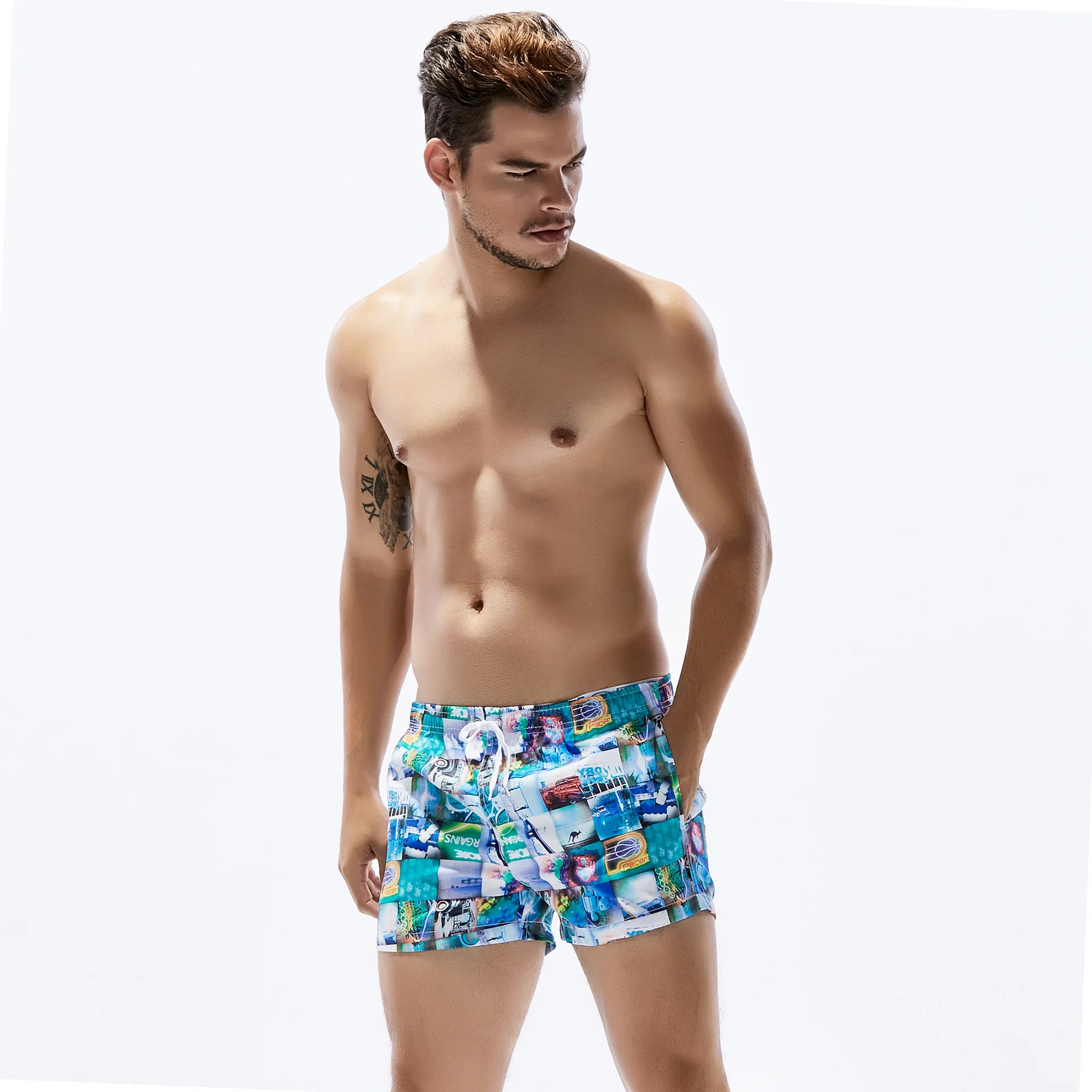 Pantaloni casual da uomo larghi stampati casual orts Spor comodi a vita media gamba dritta antirughe primavera estate Faion