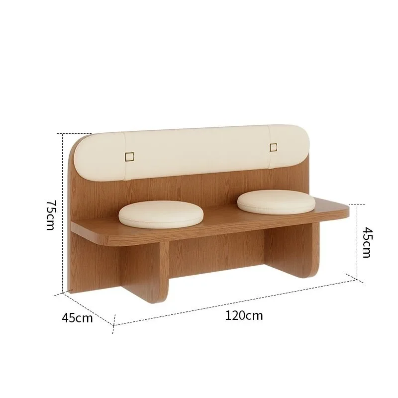Solid wood card seat table and chair combination, coffee shop dining table commercial catering tea house wall card seat