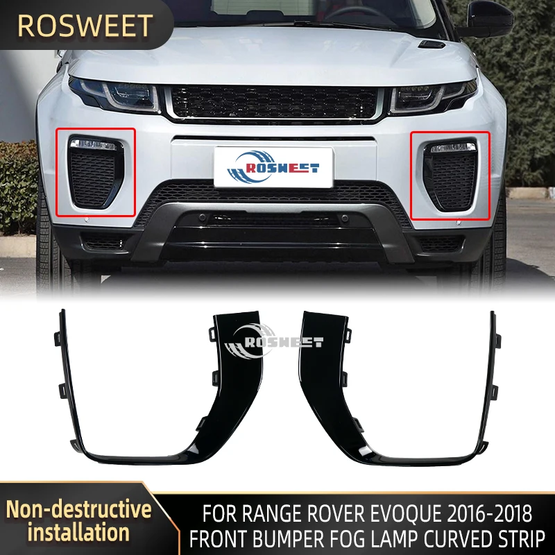 Front Bumper Fog Lamp Surround Trim Frame Cover For Range Rover Evoque Dynamic/Prestige Version 2016 2017 2018 Car Accessories