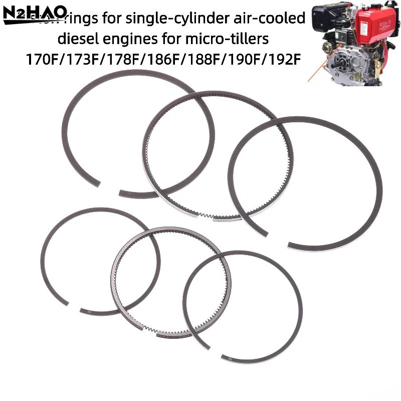 3Pcs/set Piston Rings Fit Single Cylinder Diesel Engines 168F 170F 173F 178F 186F 188F 192F Generators 2KW 5KW 6KW 7KW 8KW Parts