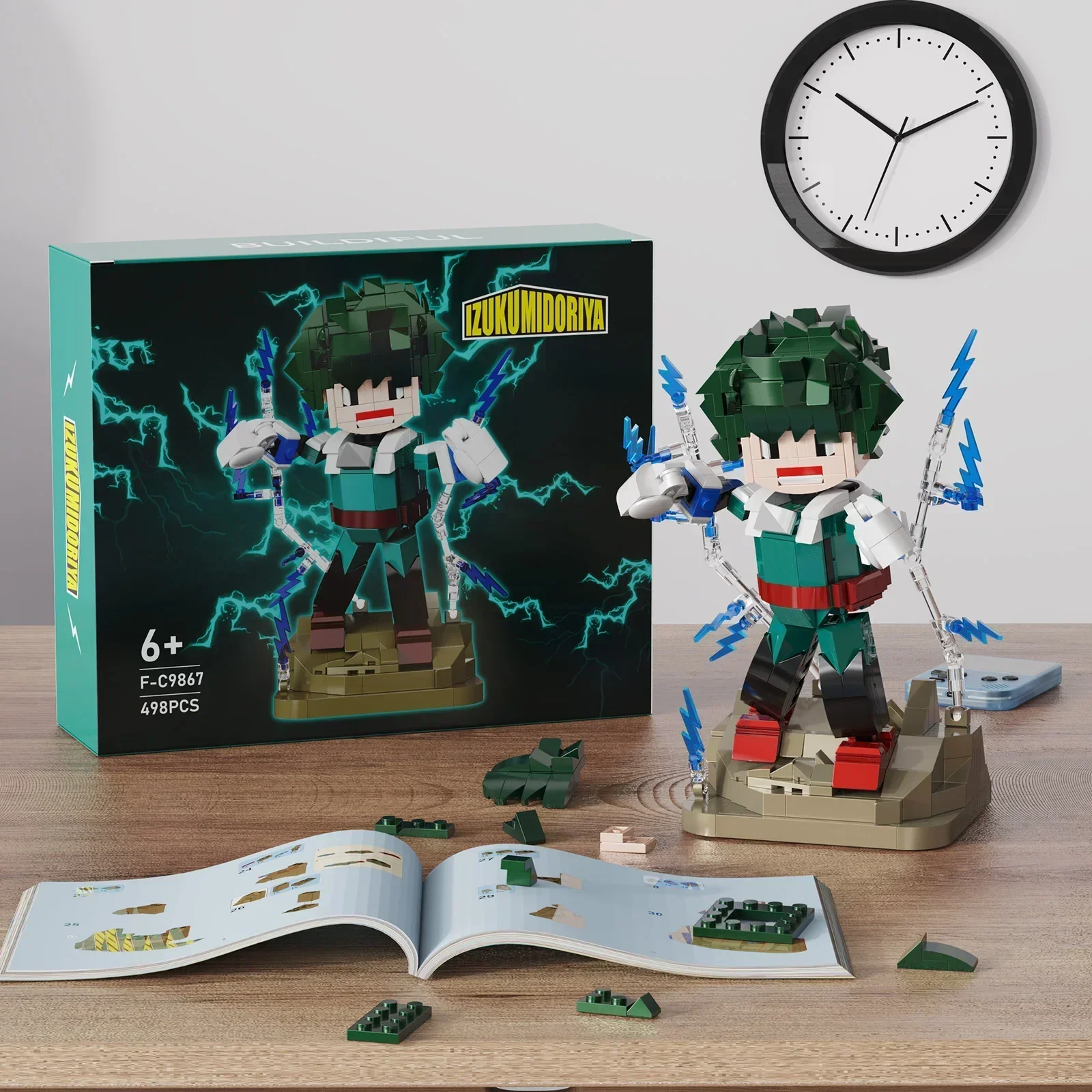 Anime Series Character Role Dekued Building Blocks MOC Cartoon My Hero Square Head Figures Academyed Model Puzzle Kids Toy Gift