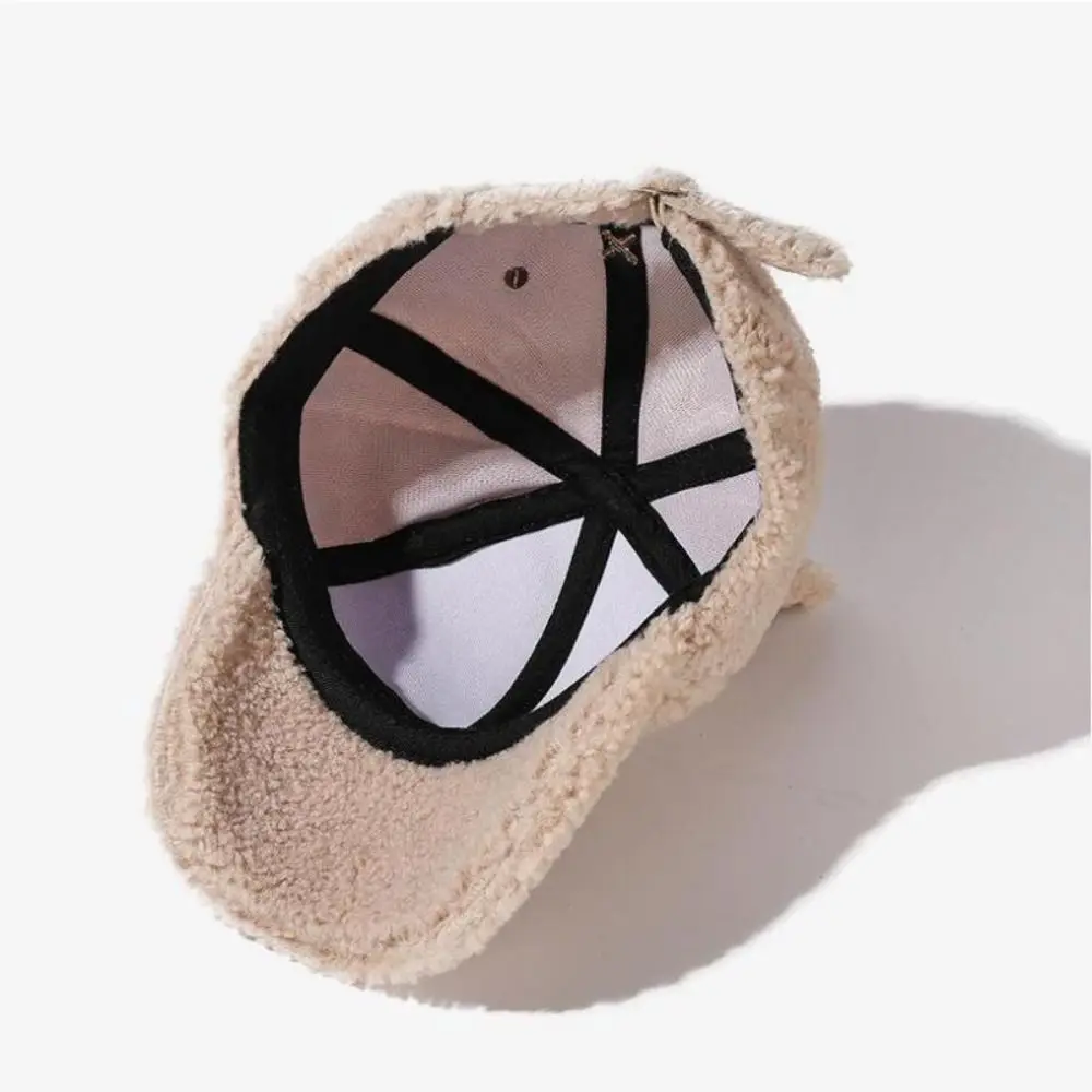 Прочная плюшевая бейсболка с кроличьими ушками, теплая утолщенная шапка с утиным языком, плюшевая шерстяная шапка с утиным языком