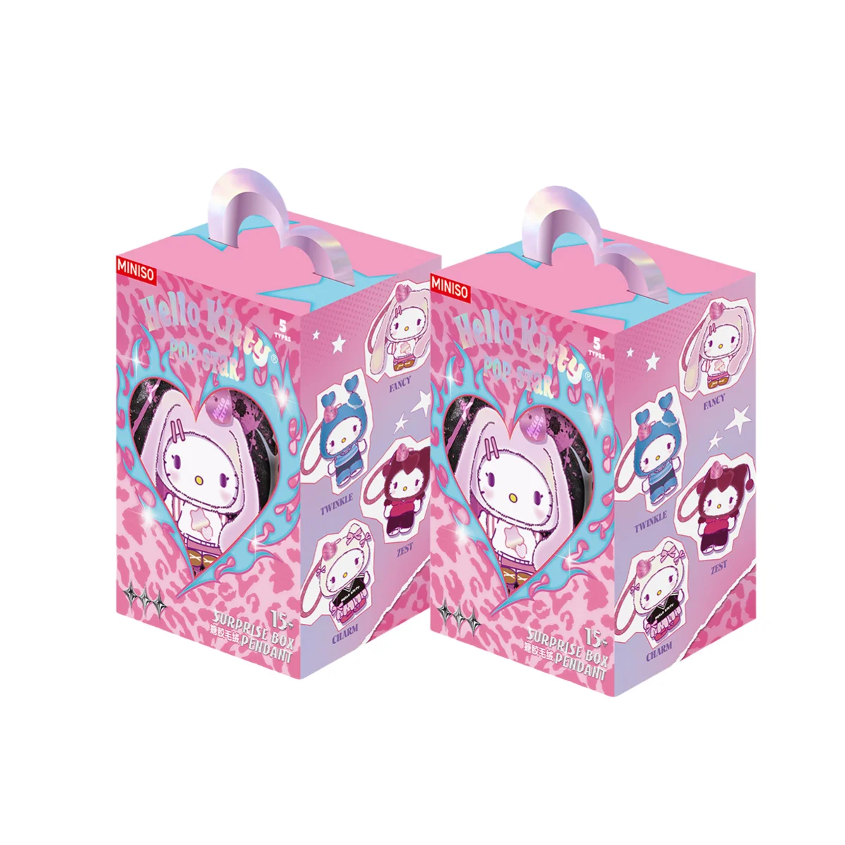 Echte Hello-Kitty Pop Star Fluwelen Hanger Serie Vinyl Pop Blind Box Trendy Kawaii Verrassingscadeau Mooie Trendy Blind Box Speelgoed