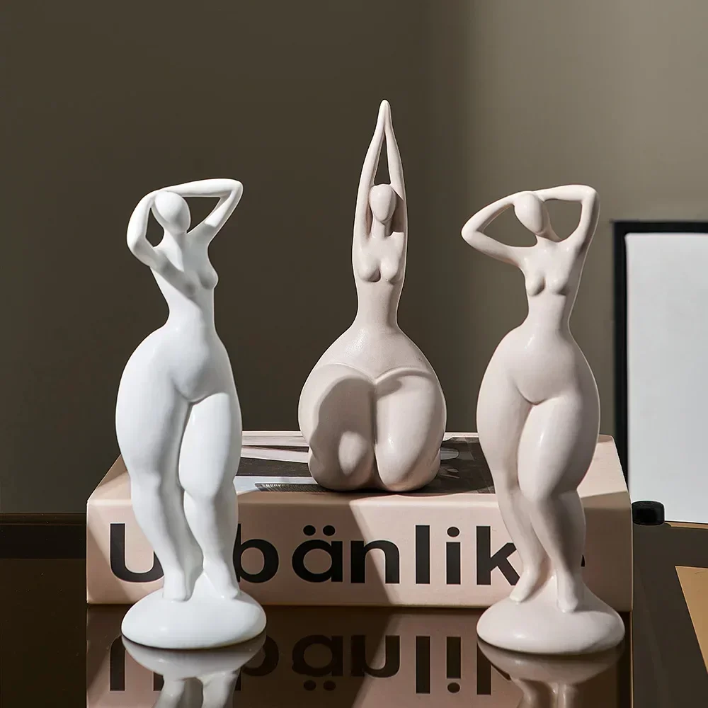 Nordic Home decorate Figurines for Interior Gift yoga Woman Statue christmas Room Decor Abstract Art Sculpture Desk Accessories