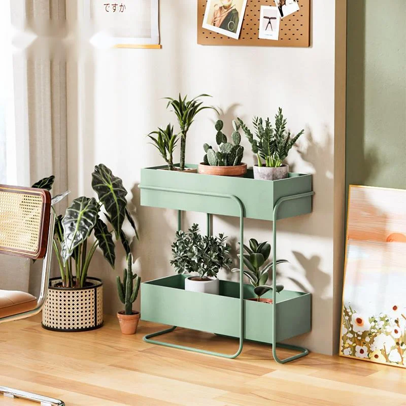  Nordic Chamber Vegetation Holder Dual-level Metal Botanic Case for Sitting Rooms Base-type Pot Repository