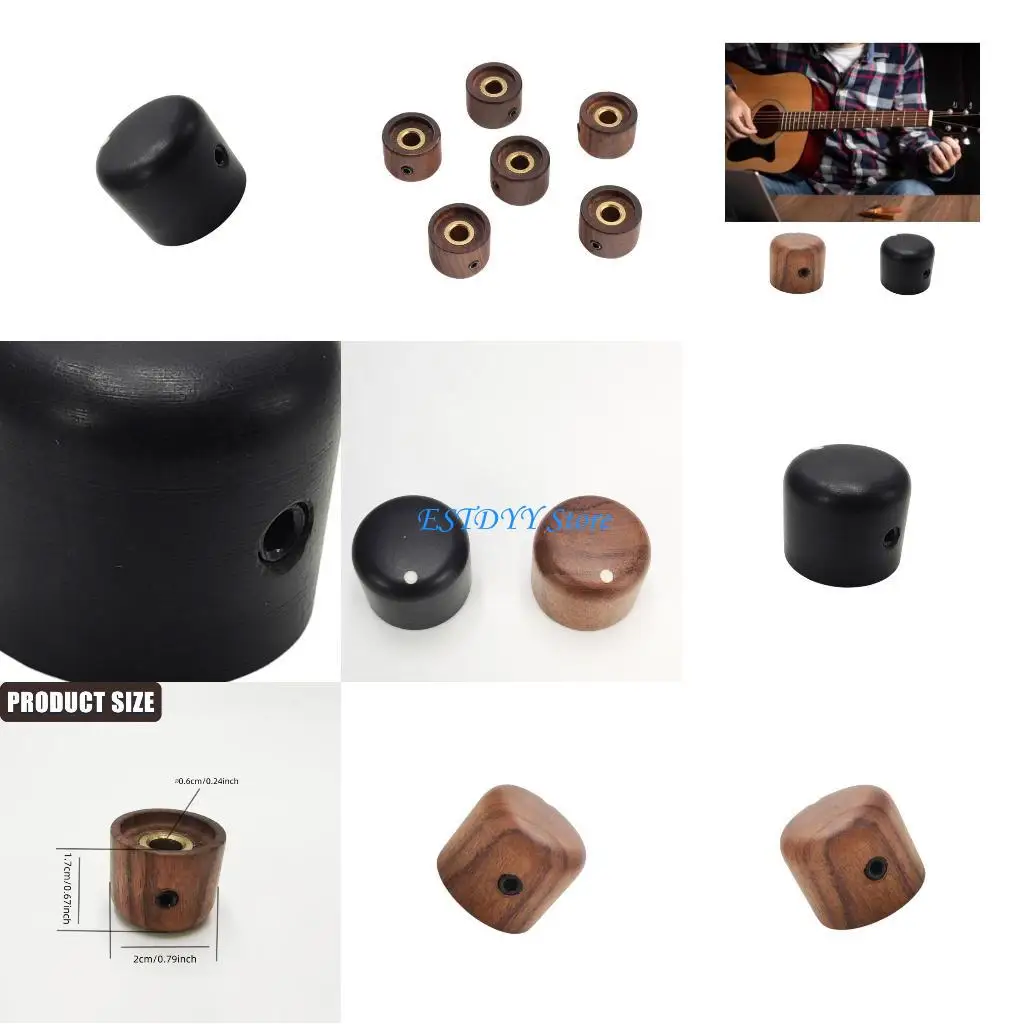 

G6DE Good Quality Ebony Rosewoods Guitar Tone Knobs Accurate Sound Control Quick Installation For Various Guitars