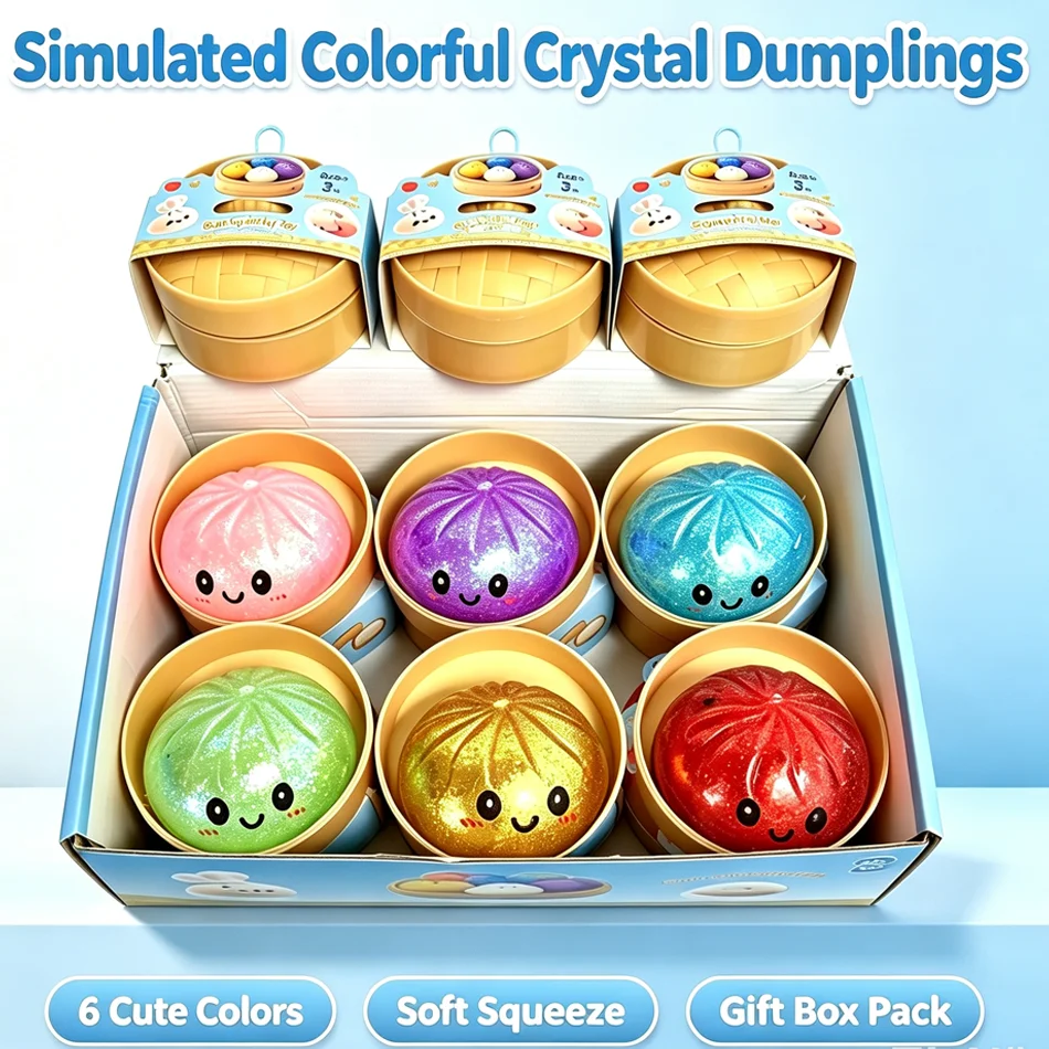 Simulation Flash Dumplings Squishies Cute Expressions Stress Relief Toy Slow Rebound Soft Pinch Children Adult Gift Good Item