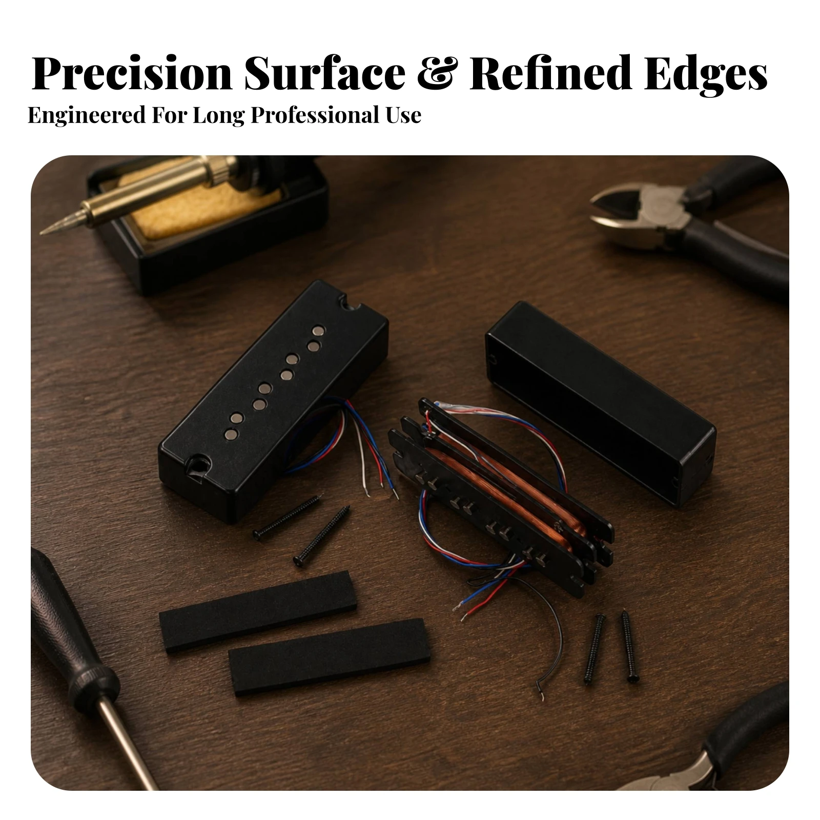 2 Pieces Bass Guitar Pickup Assembly Hum-Cancelling Bass Pickup Set with Mounting Screws Alnico 5 Vintage for Luthier