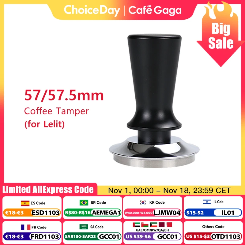 57mm 57.5mm Coffee Tamper Constant Pressure Springs Calibrated Tamping For Lelit Anna Anita Tools Flat Base Espresso Accessories