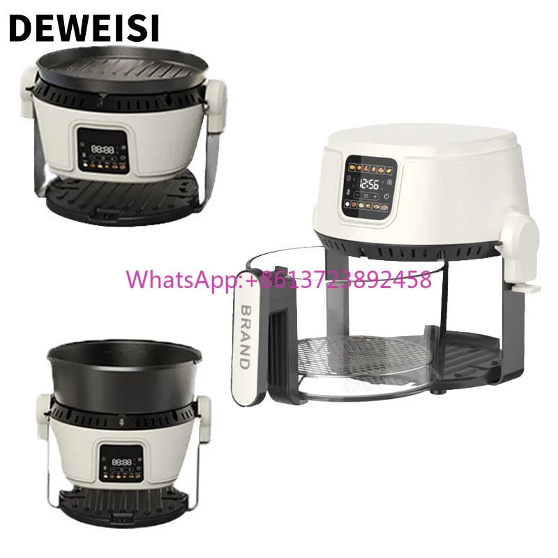 

DEWEISI Multi Cooker 3L 3 in 1 air Fryer Glass air Fryer with Temperature Controlling Grill Top for Quick Easy Meals