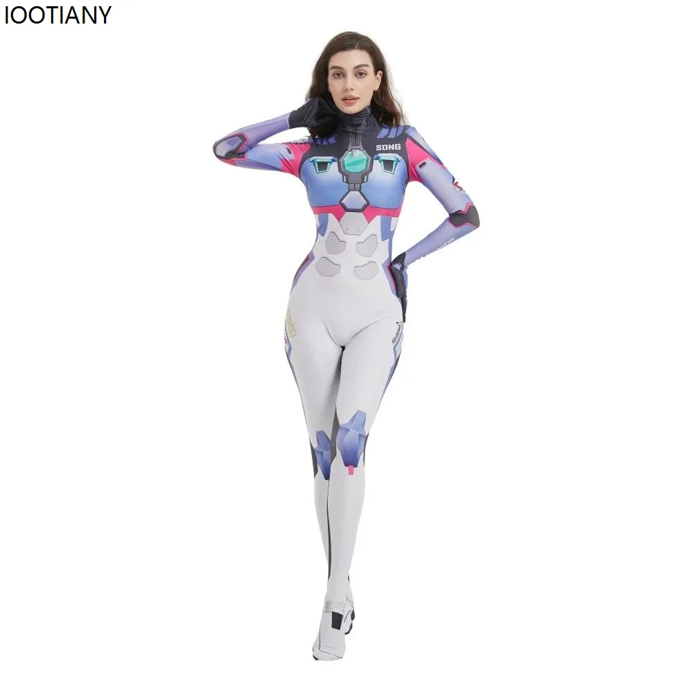 Halloween Women Game Network Armor Cosplay Jumpsuit Mechanical Combat Mecha Masquerade Party Zentai Suit Rave Outfit Bodysuits