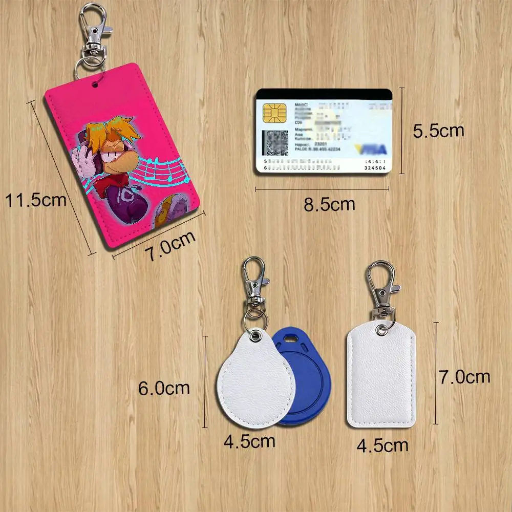 Flying fist attack Rayman Card Holder With Keychain Executive Protection For Bank Credit Subway Bus