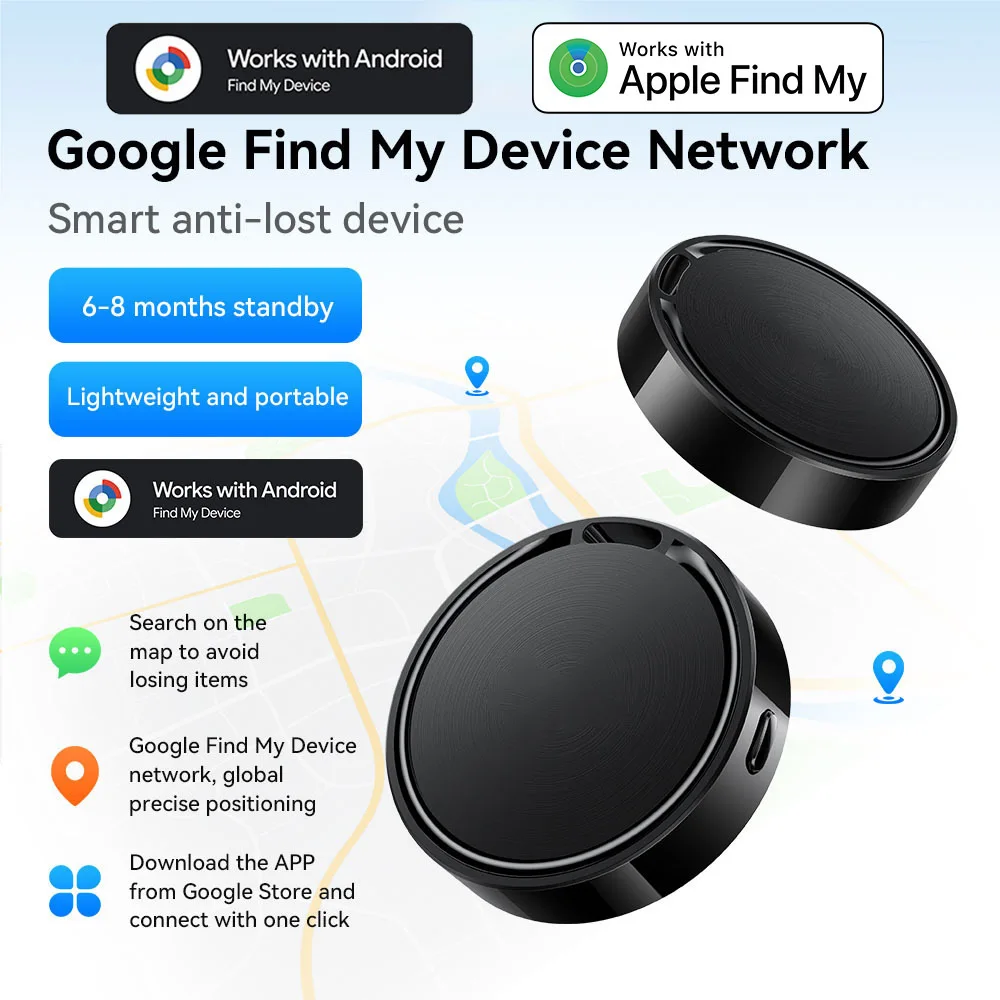 

Умный Bluetooth-трекер с двойной системой работы, совместимый с iOS и Android | Устройство для предотвращения потери: локатор для ключей, домашних животных, кошельков, чемоданов, велосипедов