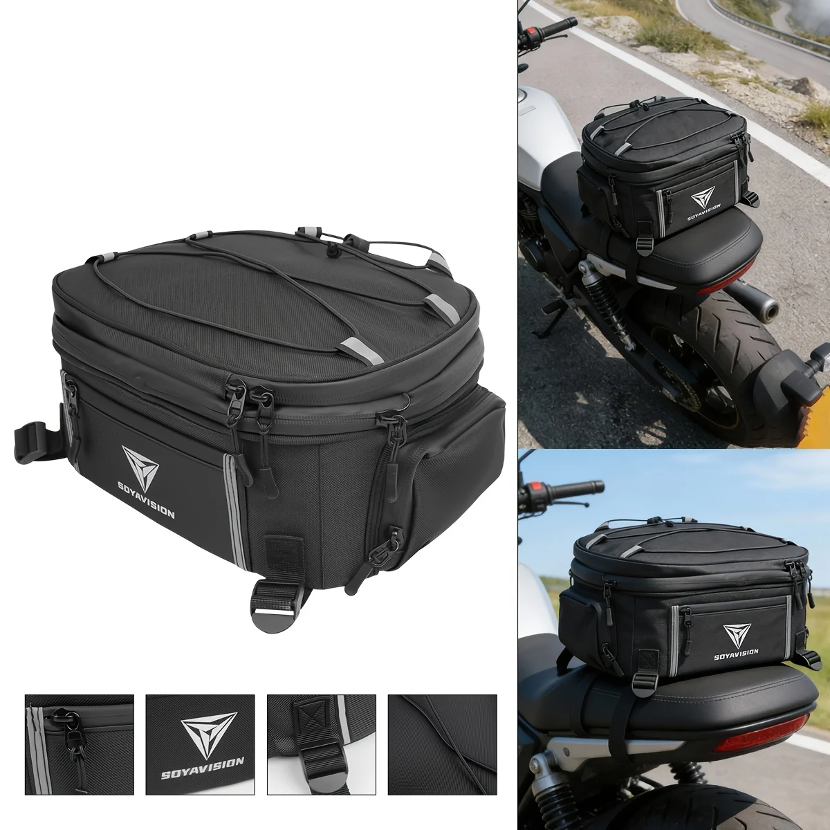 Motorcycle Tail Bag Expandable Tail Travel Rider Luggage Rear Back Seat Bag For BMW R1300GS R1300 R 1300 GS 2023-2025