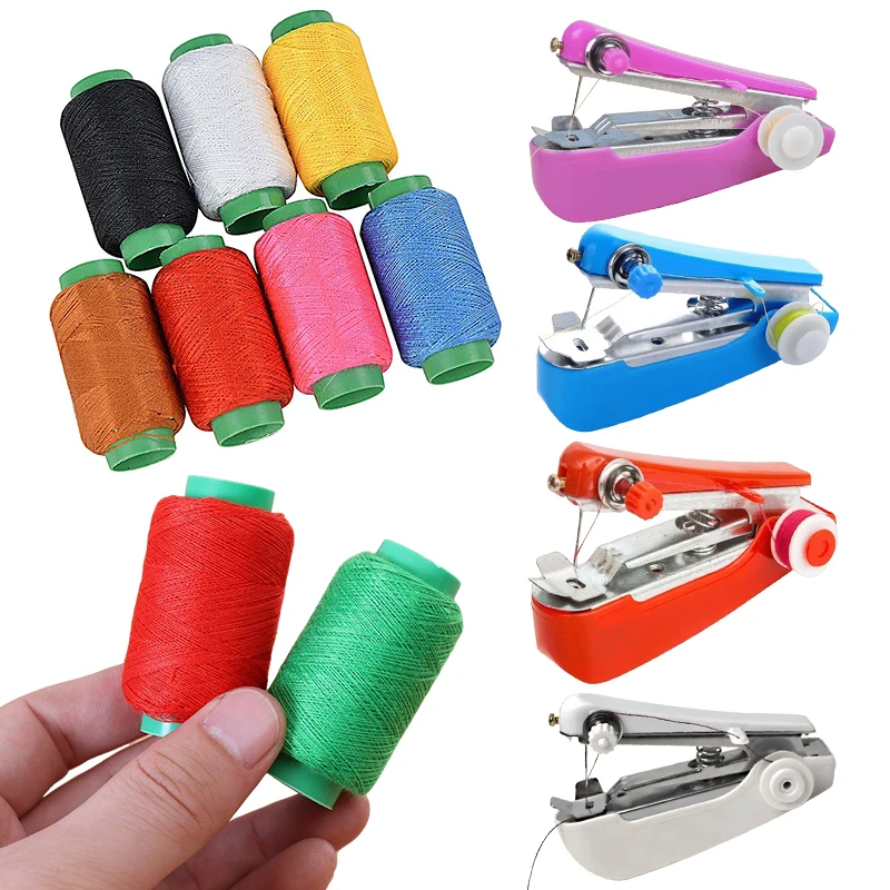 Nähmaschinen-Faden-Set, tragbare Mini-Nähmaschine für den Haushalt mit zufälligen 5 Rollen Nähgarn, Handarbeits- und Stickwerkzeug ZYF