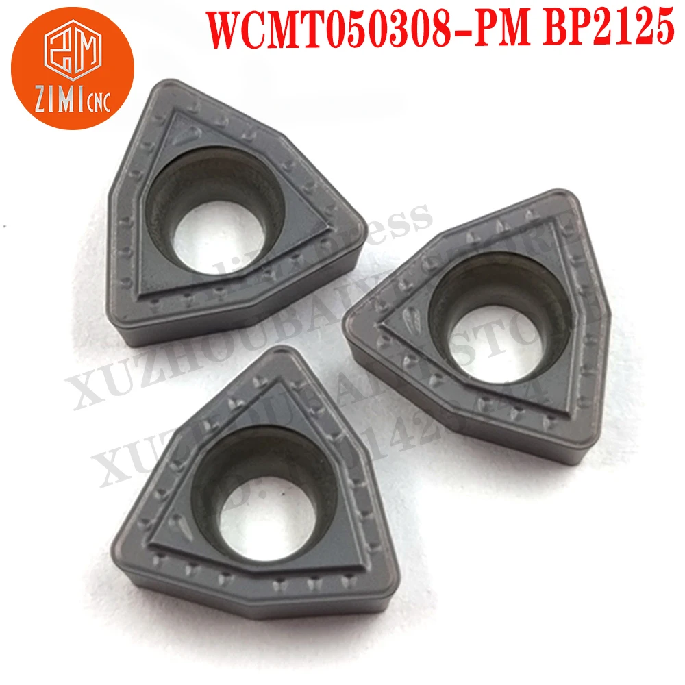 WCMT050308-PM BP2125 WCMT050308 Tornitura del carburo Inserti per foratura a U CNC Utensili per trapano WC U tornio per metalli Strumenti CNC utensili da taglio WCMT