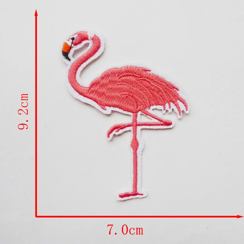 High Quality 10 Pcs Flamingo Embroidered Patches For Clothing Iron on Badge Sticker Stripes Applique