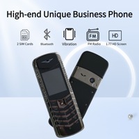 Unlocked New Luxury Mini Bar Business Mobile Phone Two Sim Cards Slim Metal Body Durable Elderly Button Palm Cellphone Free Case