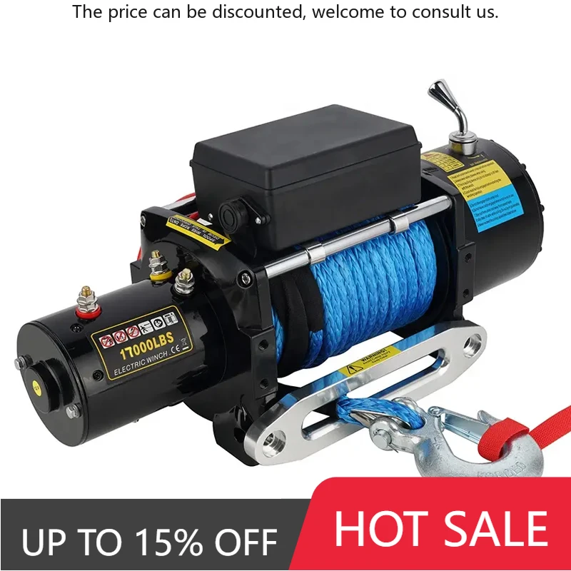 

Electric Winch 2000LB Synthetic Rope Electric Hoist Winch 12V/24V Synthetic Rope Electric Winch