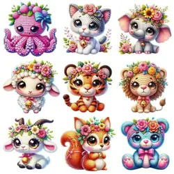 15cm Creative knit Animal Rabbit Lion Iron On Heat Transfer Sticker For Clothes Pinted Vinyl Thermal Washable T-Shirt Applique