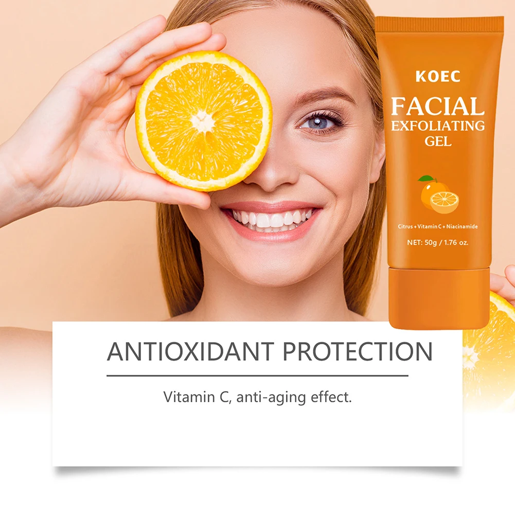 60g Vitamins C Exfoliating Gel Gentle Face Cleaner Deep Cleansing Brighten Skin Cream For Dark Neck Areas Skin Care Product
