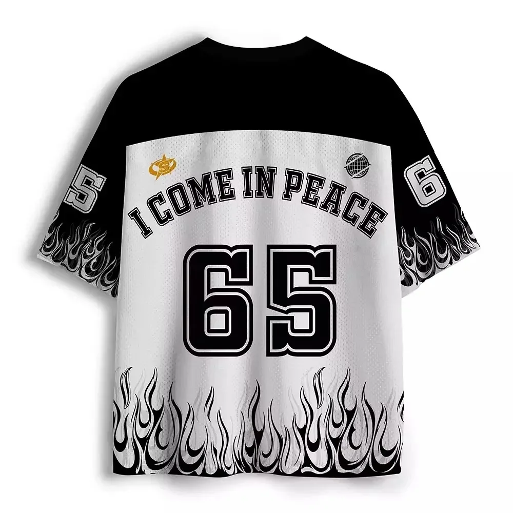 Unisex Retro American‑Style Alien 3D Print V‑Neck T‑Shirt, Quick‑Dry Breathable Short Sleeve Top, Hip‑Hop Parent‑Child Optional