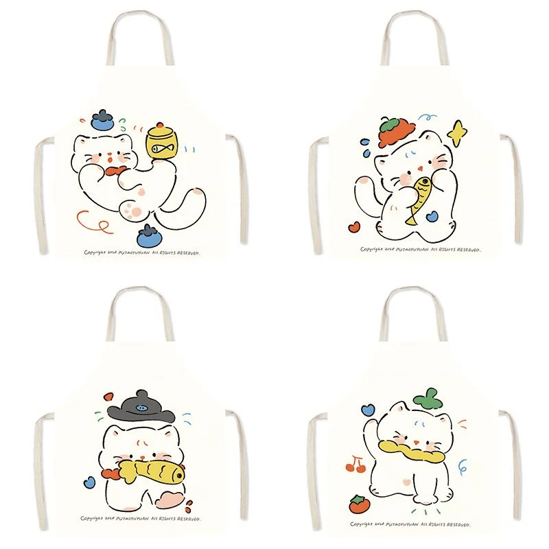 

Fashion Cartoon Cute Fabric Sleeveless Apron Waist Kitchen Cooking Parent-Child Cooking Studio Smock