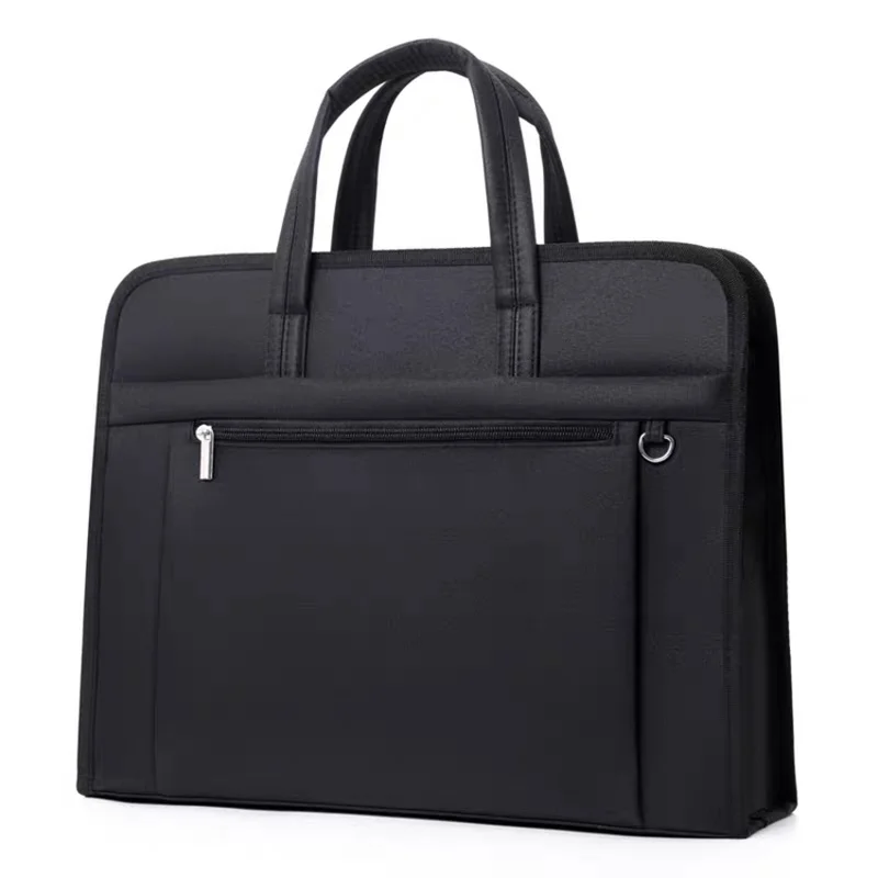 New Fingerprint Lock Canvas Briefcase for Men Anti-theft Zipper Lock Business Handbag Laptop Bag Travel Luggage Accessories