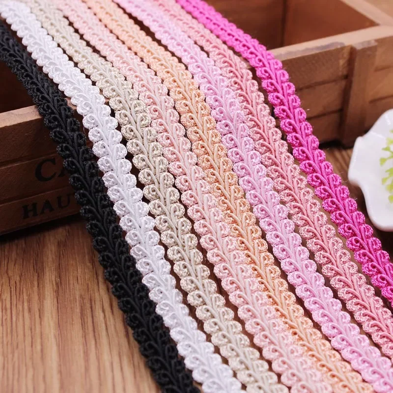 2 Yards pizzo multicolore Trim Ribbon millepiedi intrecciato fai da te decorazione di nozze tessuto artigianale accessori per cucire pizzo curvo