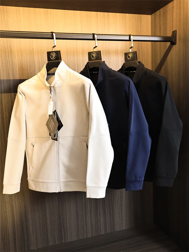 

Мягкий Q эластичный легкий роскошный Tead мужской спорт на открытом воздухе влажный ng дышащий повседневный воротник-стойка Jaet