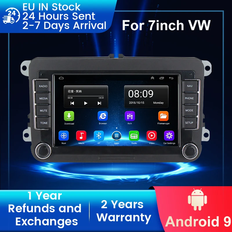 Europe Warehouse 4core android car dvd player For VW/POLO/PASSAT B6/Golf/TOURAN/SHARAN WIFI GPS BT Radio Fast shipping