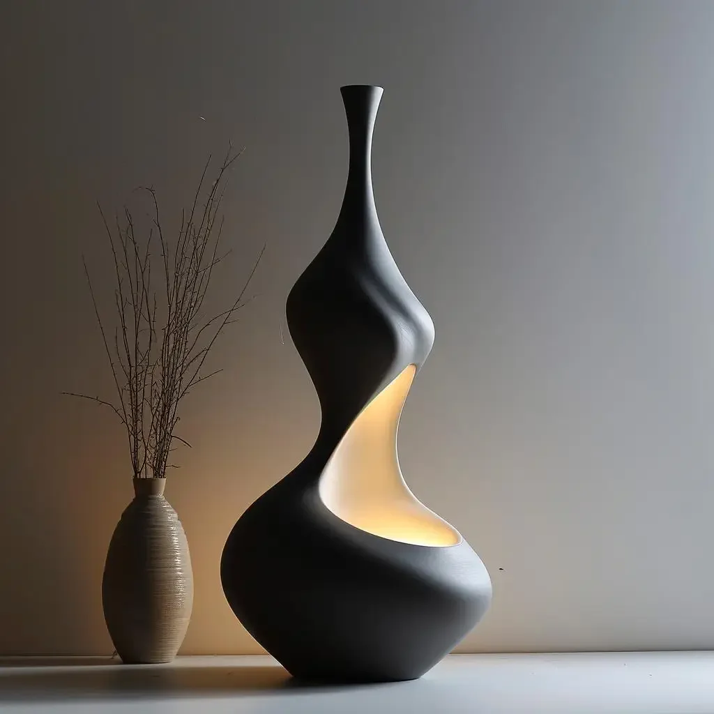 Bedside sculpture porch model room, new style of internet celebrity light luxury ornaments retro original decorative lamps