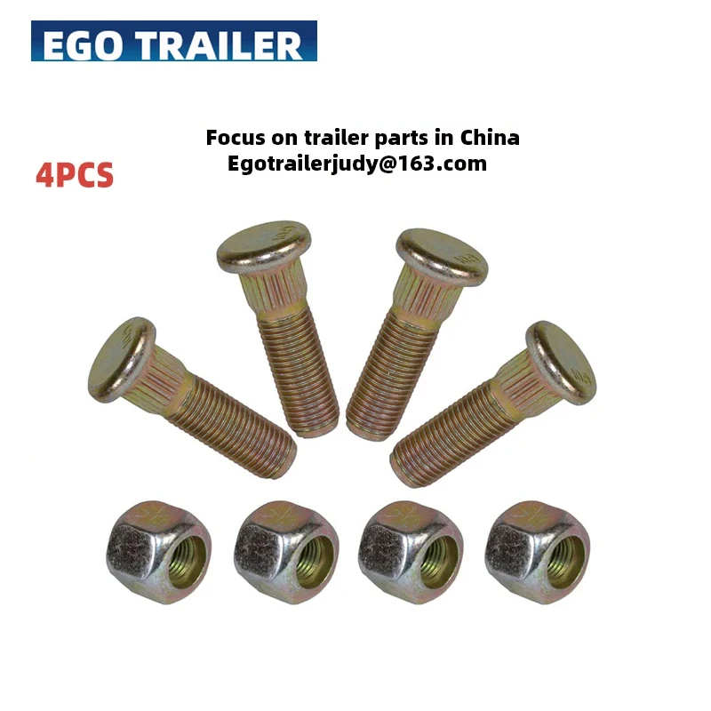 EGO TRAILER 4pcs 1/2-20 UNF Wheel Studs And Nuts For Trailer Suspension Hubs