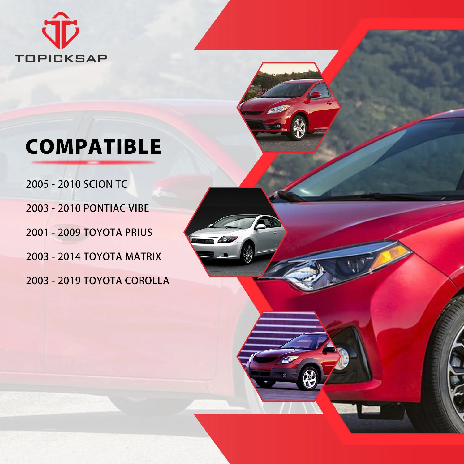 TOPICKSAP 2pcs Front Sway Bar Stabilizer Link for Toyota Corolla Matrix Prius Vibe TC 2001-2019 K90433