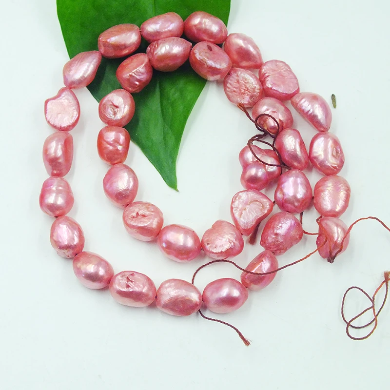 

17 shares 8MM pink natural fresh water baroque pearl loose bead. Handicraft enthusiast DIY versatile accessories 38cm