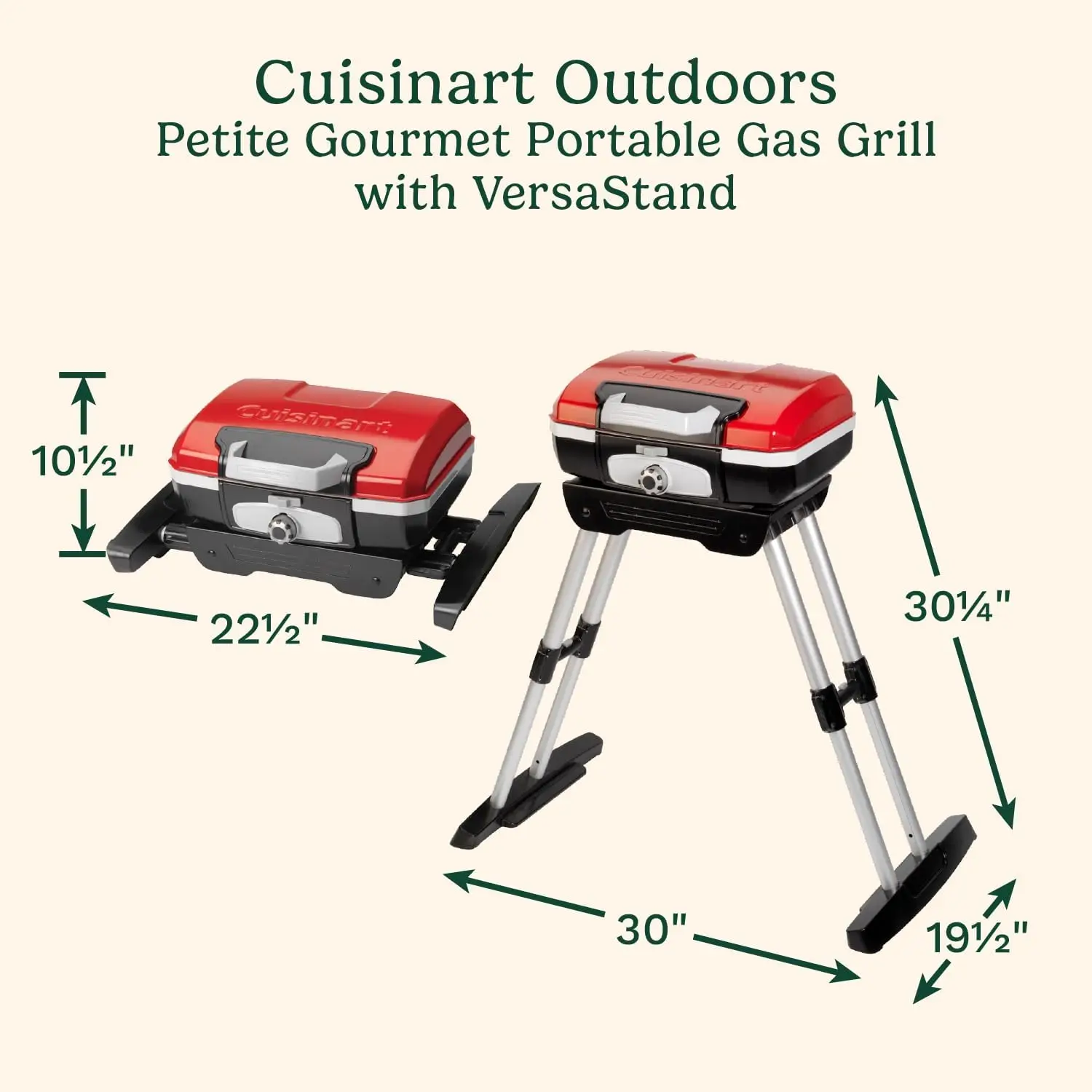 Portable Camping Propane Gas Grill with Adjustable Base, Compact Design