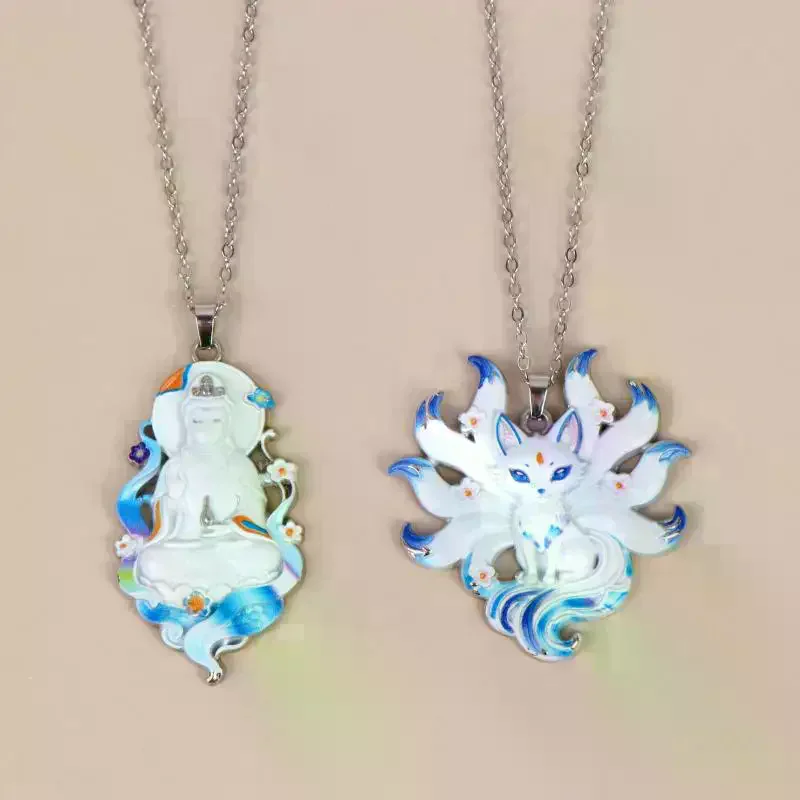 Fox Enamel Pendant Cute & Aesthetic Modern Trends With Chinese Style Perfect Gift For Friends & Family Nine-tailed