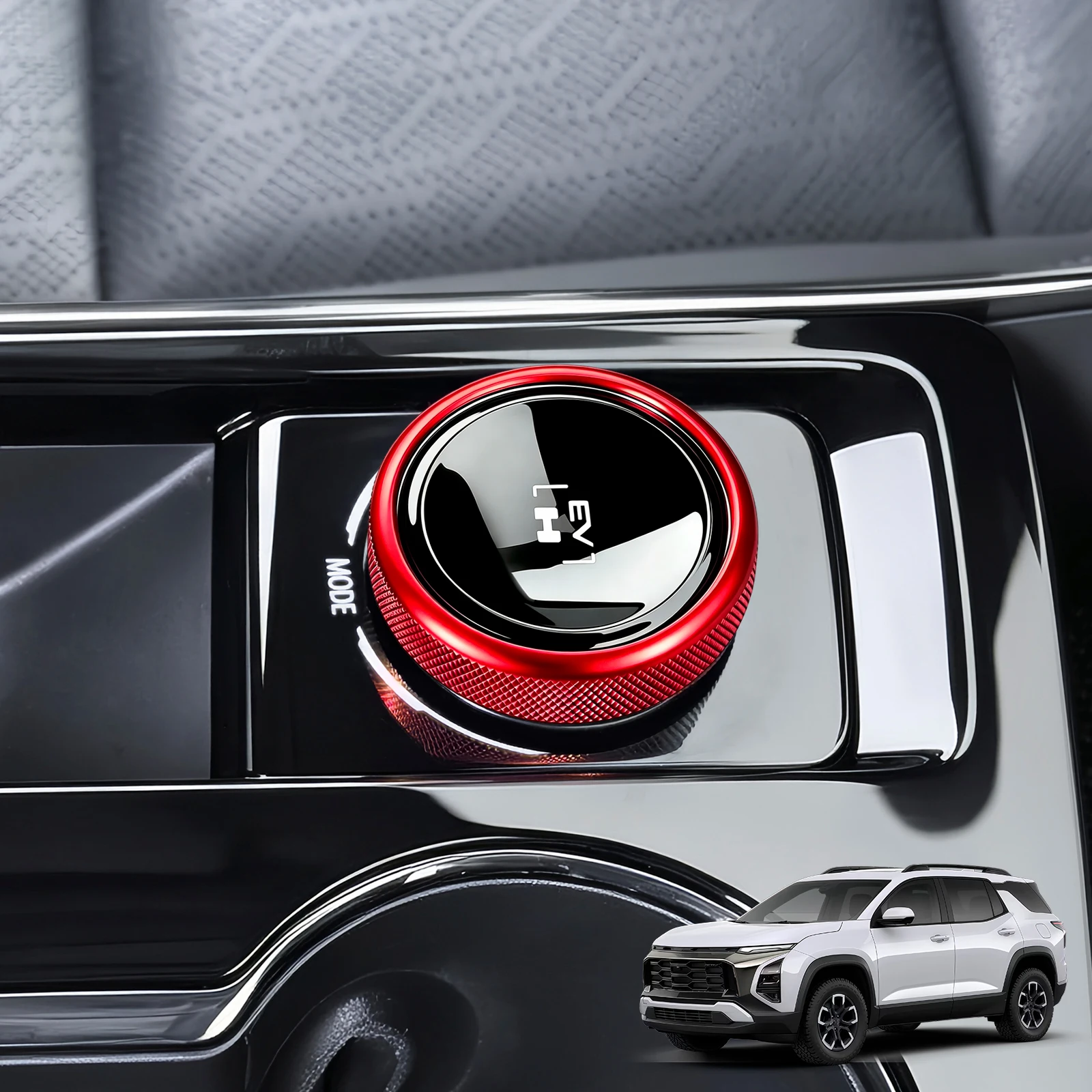 For Chevrolet Equinox Plus 2025‑2026 Aluminum Alloy Central Control EV HEV Mode Switch Knob Decor Ring Drive Select Trim Cover
