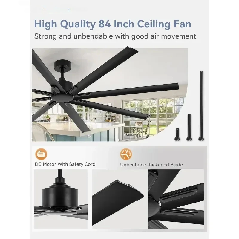 Large Ceiling Fans Ceiling Fans Home or Commercial Ceiling Fans for Porches/garages/shops Ceiling Fan with Light Ceiling Fan