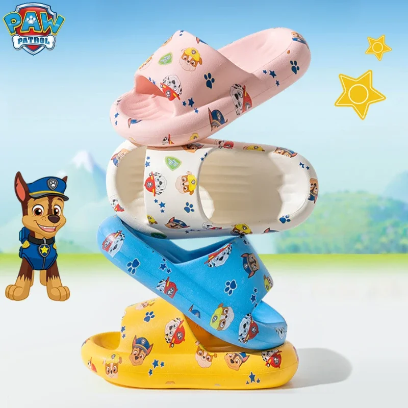 PAW ronds pantofole per bambini Anime Figure Chase Marshall macerie Kawaii Toddler Shoes Home Indoor fondo spesso Cute Baby Beach Shoes