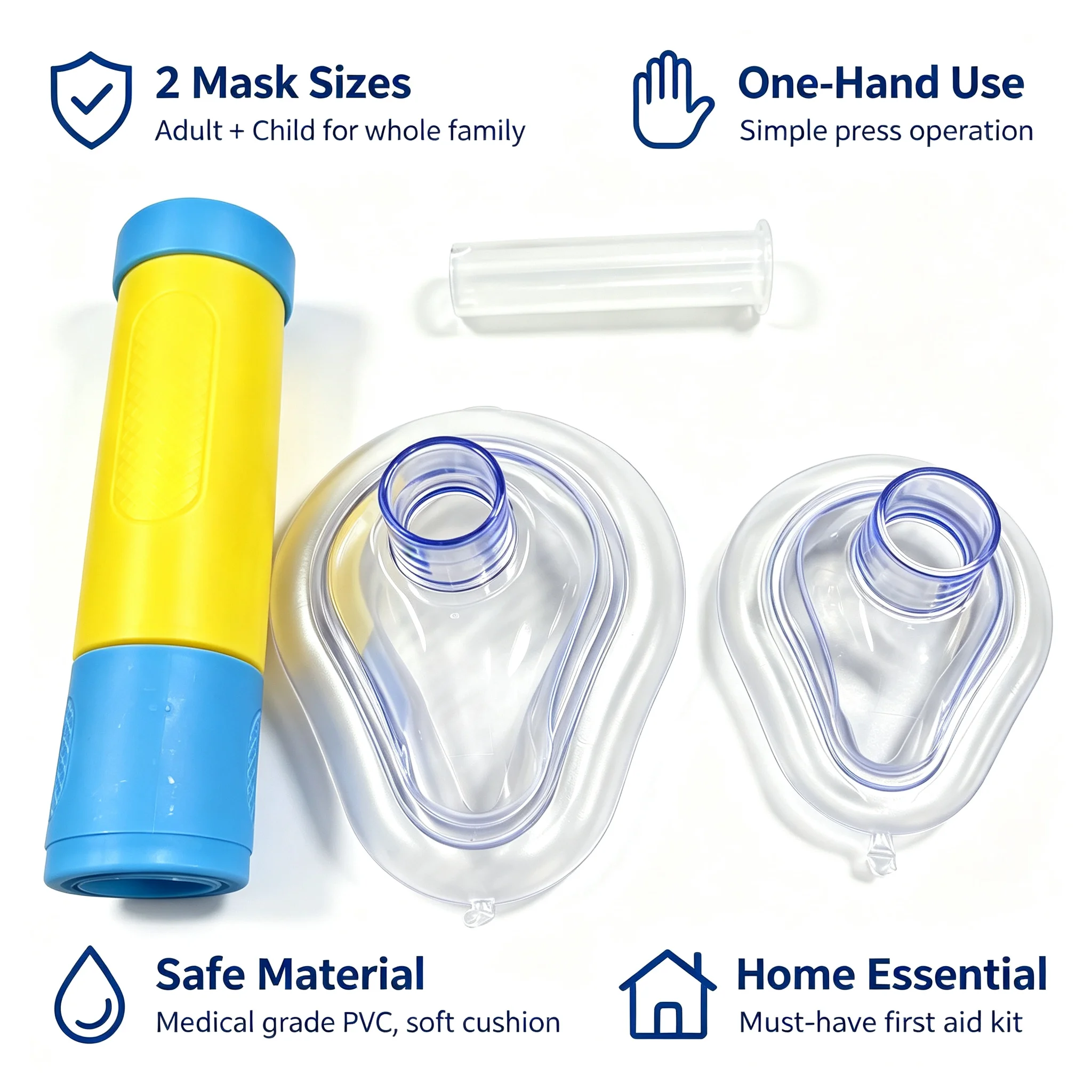 Anti-Choking Heimlich Maneuver Rescue Device with Face Mask Emergency Home First Aid Kit for Adults & Children Anti-Asphyxia