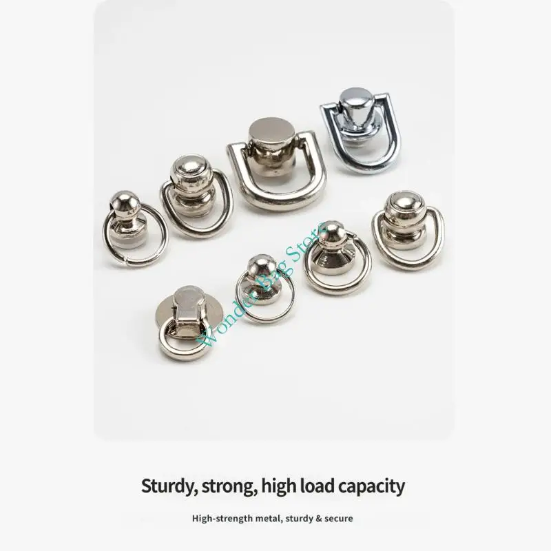D Rings Metal Screw Mount Fastener Set for Bags, Washer Ready Hardware, 40 Count for DIY Repairs and Hardware Renewal Use