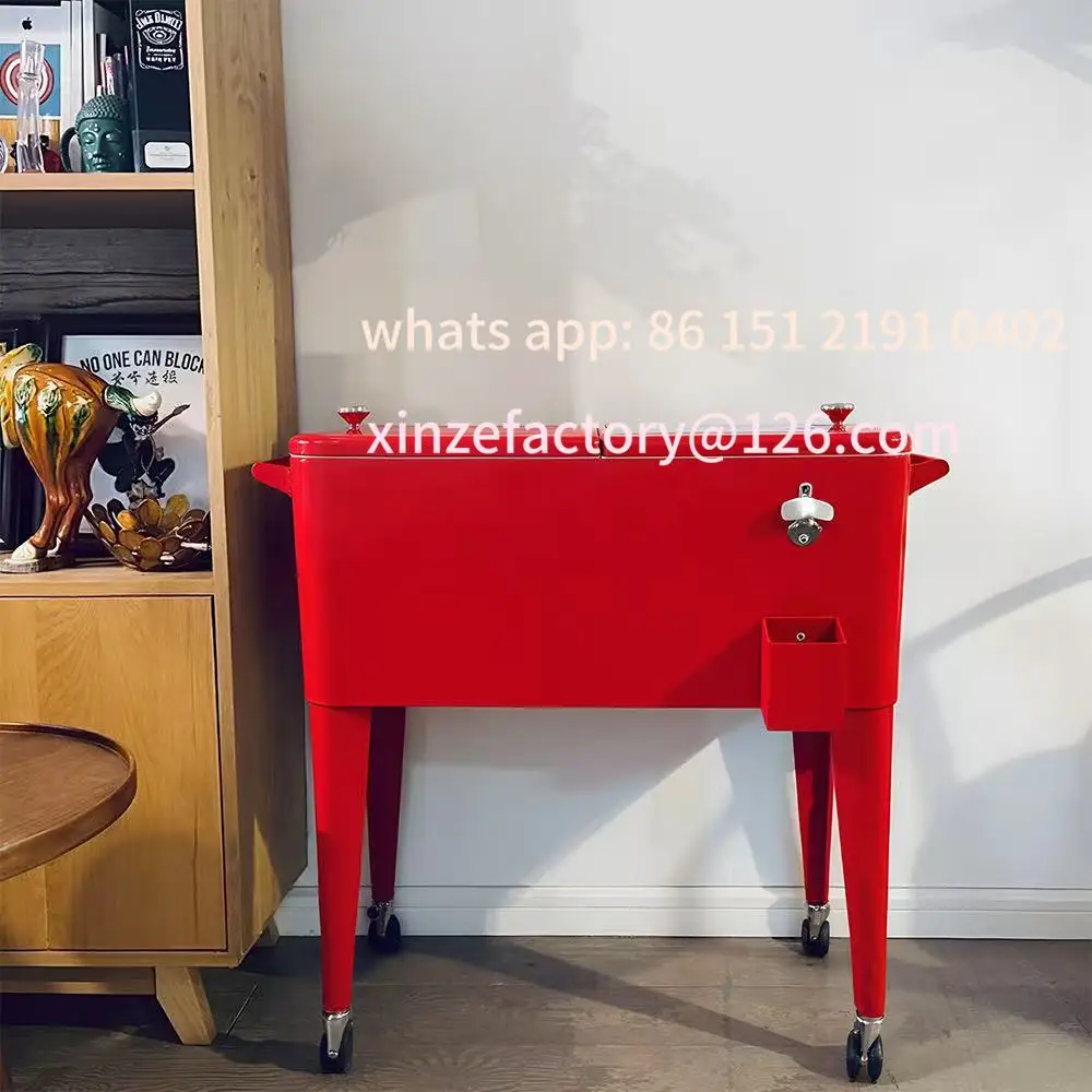 

Customizable Amazon Hot Sale 75L Metal Insulation Cart Vintage Ice Bucket Cart Hotel Party